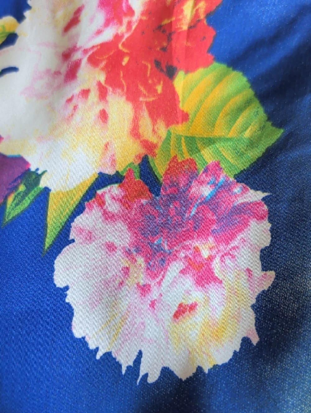Genuine People Floral Blue Kimono Style Top - Size M - Picture 5 of 8